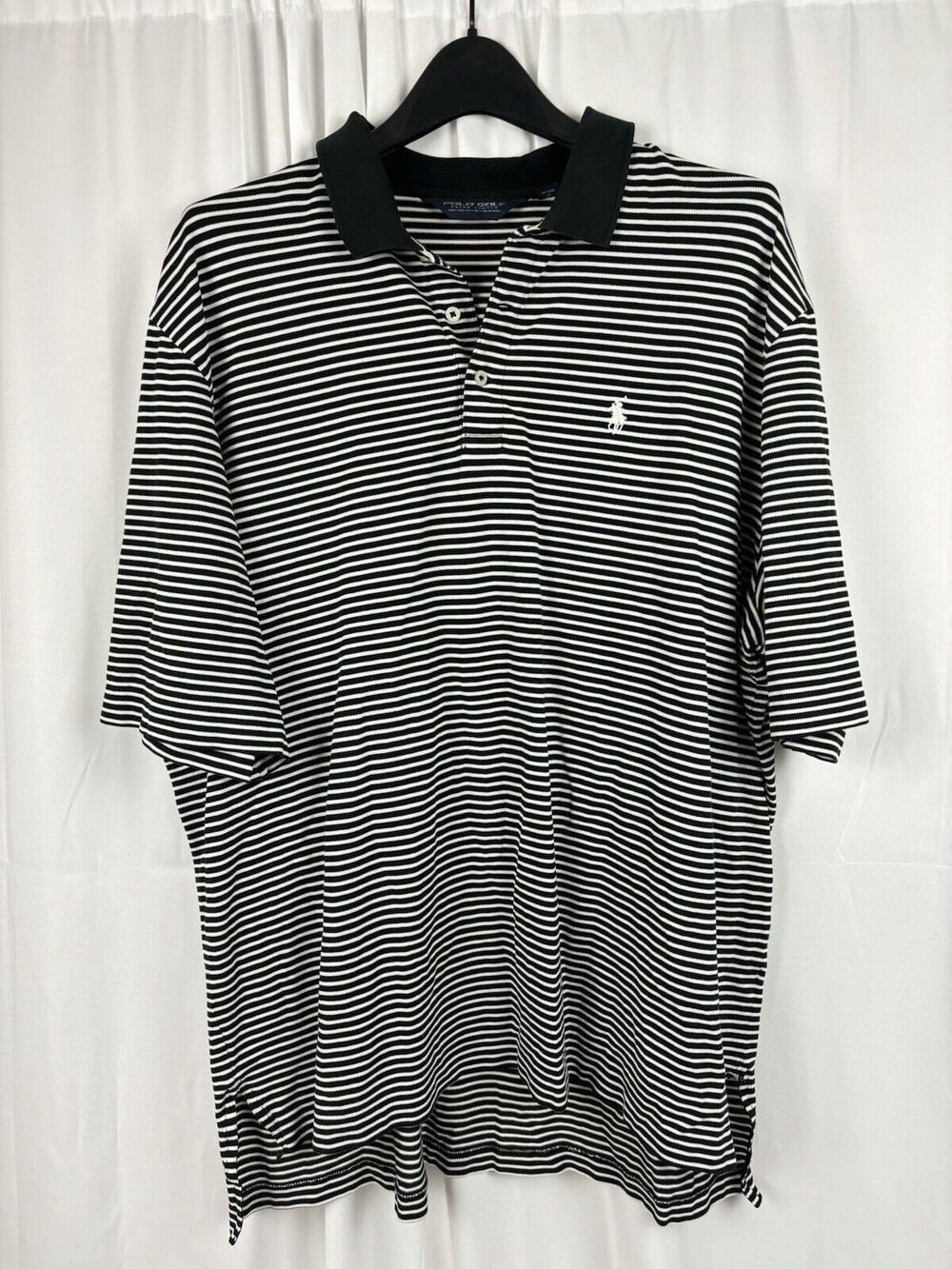 Polo Golf Ralph Lauren Black White Stripe Pima Cotton Polo Men’s XL